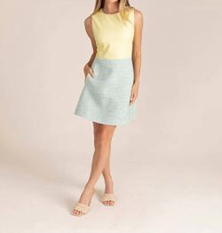 Style 1-2171875234-3236 Sedge Yellow Size 4 Tweed Sorority Cocktail Dress on Queenly
