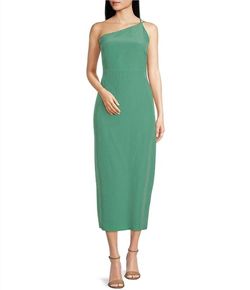 Style 1-2204841274-3471 LOST + WANDER Green Size 4 Side Slit Free Shipping Floor Length Polyester Straight Dress on Queenly