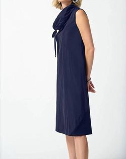 Style 1-2300500485-1901 Joseph Ribkoff Blue Size 6 Spandex Polyester Tall Height Cocktail Dress on Queenly