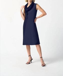 Style 1-2300500485-1901 Joseph Ribkoff Blue Size 6 Tall Height Polyester Cocktail Dress on Queenly