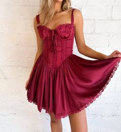 Style 1-2304067061-3011 Sky to Moon Red Size 8 Sorority Free Shipping Mini Cocktail Dress on Queenly