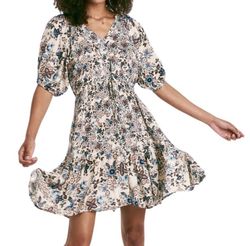 Style 1-2495020508-3011 Another Love Nude Size 8 Print Floral V Neck Free Shipping Cocktail Dress on Queenly