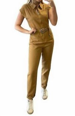 Style 1-2547010107-2793 Cloud Ten Brown Size 12 Belt Free Shipping Jumpsuit Dress on Queenly