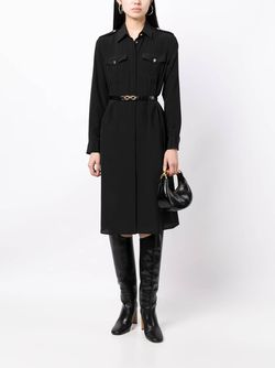 Style 1-2662945890-3236 NILI LOTAN Black Size 4 Silk Long Sleeve Pockets Cocktail Dress on Queenly