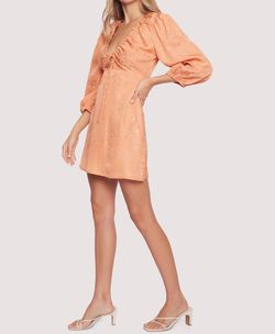 Style 1-2854745597-3011 LOST + WANDER Orange Size 8 Mini Keyhole Polyester Peach Cocktail Dress on Queenly