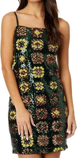 Style 1-2864517225-2696 Johnny Was Green Size 12 Pattern Mini Plus Size Square Neck Cocktail Dress on Queenly