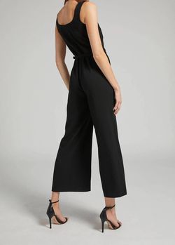 Style 1-2919967088-2901 Generation Love Black Size 8 Polyester Shiny Belt Jumpsuit Dress on Queenly
