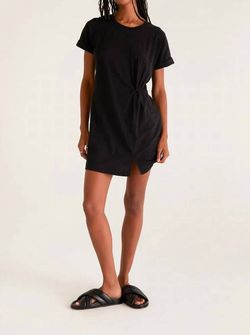Style 1-3124613701-3460 Z Supply Black Size 4 Jersey Side Slit Sleeves Cocktail Dress on Queenly