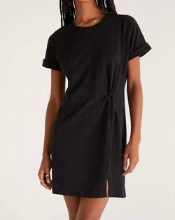 Style 1-3124613701-3460 Z Supply Black Size 4 Jersey Side Slit Mini Cocktail Dress on Queenly