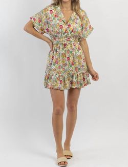 Style 1-3188943000-2696 The Clothing Company Yellow Size 12 Free Shipping Floral Mini Plus Size Print Cocktail Dress on Queenly