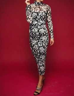 Style 1-325222511-2696 Amanda Uprichard Black Size 12 Print Mini Jersey Tall Height Cocktail Dress on Queenly