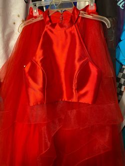 The secret dress Red Size 10 Pageant High Neck Floor Length Ball gown on Queenly