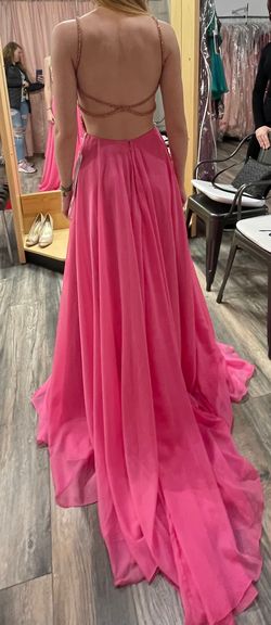 Sherri Hill Pink Size 2 Jersey Tall Height Plunge A-line Dress on Queenly