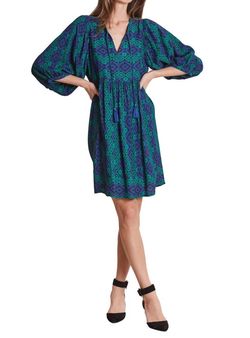 Style 1-3634164851-2696 Tyler Boe Blue Size 12 Sleeves V Neck A-line Cocktail Dress on Queenly