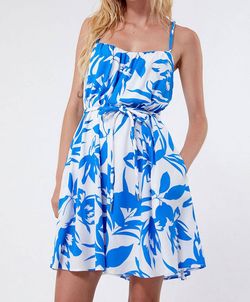 Style 1-3880121067-3011 MINKPINK Blue Size 8 Belt Floral Mini Cocktail Dress on Queenly