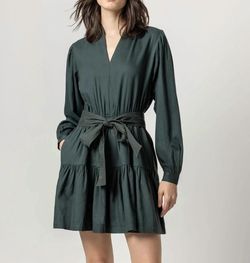 Style 1-3988294913-3236 Lilla P Green Size 4 Long Sleeve High Neck Cocktail Dress on Queenly