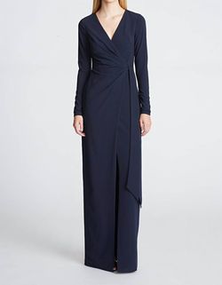 Style 1-4235758929-98 HALSTON HERITAGE Blue Size 10 V Neck Black Tie Free Shipping Straight Dress on Queenly