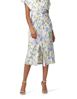 Style 1-456706781-4818-1 Prabal Gurung White Size 4 Tall Height Floral Engagement Cocktail Dress on Queenly