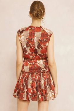 Style 1-468239501-2901 entro Red Size 8 Sorority Free Shipping Print Cocktail Dress on Queenly