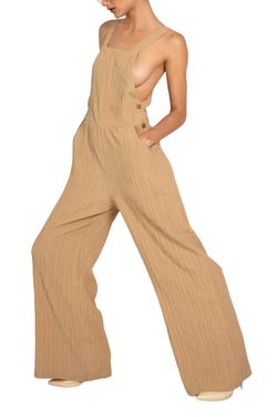 Style 1-543758972-2696 THE RANGE Nude Size 12 Tall Height Floor Length Plus Size Jumpsuit Dress on Queenly