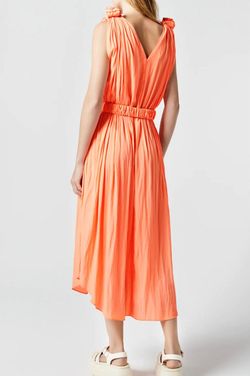 Style 1-631224224-2901 Smythe Orange Size 8 Tall Height Belt Coral Cocktail Dress on Queenly