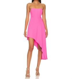 Style 1-772255869-3236 Amanda Uprichard Pink Size 4 Mini Polyester Cocktail Dress on Queenly