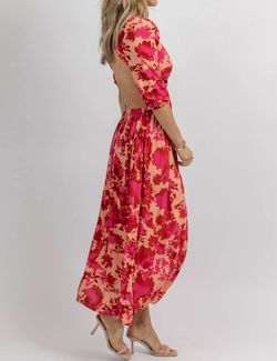 Style 1-788816905-2696 SUNDAYUP Pink Size 12 Floral Long Sleeve Cocktail Dress on Queenly