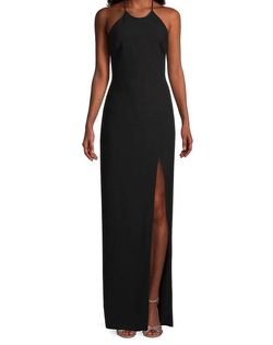 Style 1-842669541-98 LIKELY Black Size 10 Polyester Side Slit Straight Dress on Queenly