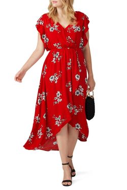 Style 1-895688461-5674-1 City Chic Red Size 8 V Neck Sleeves Cocktail Dress on Queenly