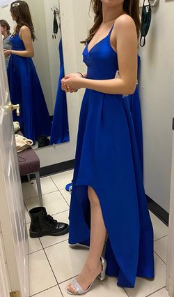 Blue Size 0 Side slit Dress on Queenly