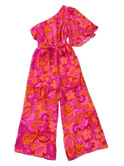 Sugarlips Multicolor Size 4 One Shoulder Floor Length Jumpsuit Dress on Queenly