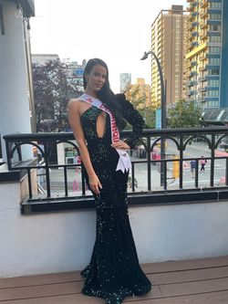 Bella Barnett Green Size 4 Pageant Floor Length Prom Mermaid Dress on Queenly