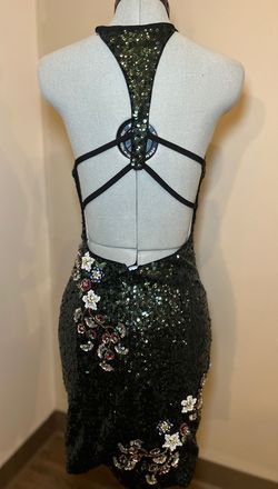 Jovani Multicolor Size 0 Mini Halter Cocktail Dress on Queenly
