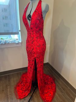 Rachel Allan Red Size 2 Floor Length Mini Prom Train Dress on Queenly