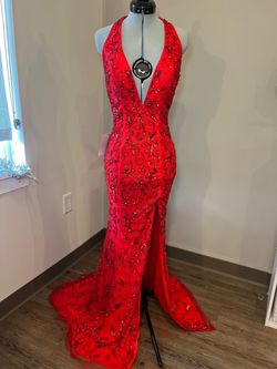 Rachel Allan Red Size 2 Backless Prom Train Dress on Queenly