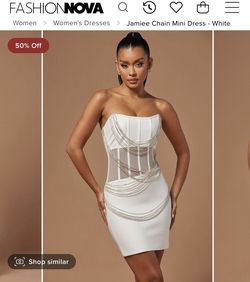 Fashion Nova White Size 0 50 Off Bridal Shower Strapless Cocktail Dress on Queenly