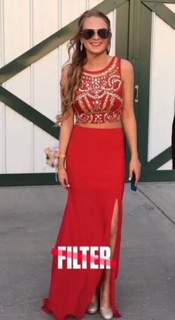 Style Q131F885 B. Darlin Red Size 6 Prom Q131f885 Side slit Dress on Queenly