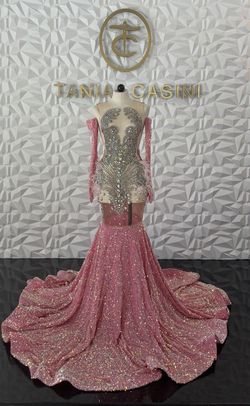 Tania casini Pink Size 4 Free Shipping Medium Height Square Neck Square Ball gown on Queenly