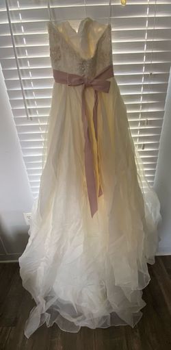 Watters brides White Size 10 Floor Length Cotillion Tulle Ball gown on Queenly