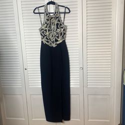 Style 9781 Alyce Designs Black Size 8 Gala Sequined Vintage Side slit Dress on Queenly