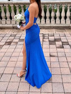 Sherri Hill Blue Size 4 Free Shipping Mermaid Dress on Queenly