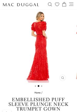 Style 12421 Mac Duggal Red Size 12 Free Shipping 12421 Plus Size Mermaid Dress on Queenly