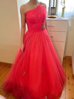 MoriLee Pink Size 5 One Shoulder Girls Size Pageant Ball gown on Queenly