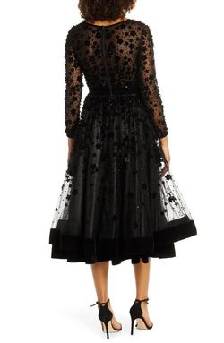 Mac Duggal Black Size 4 Flare Velvet Sweetheart Cocktail Dress on Queenly