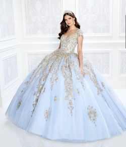 Style Or 22025 Princesa Blue Size 12 Or 22025 Quinceañera Free Shipping Floor Length Ball gown on Queenly
