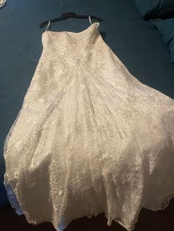 David's Bridal White Size 14 Cotillion 70 Off Wedding Ball gown on Queenly