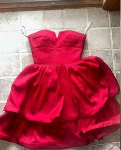 Style #50546 Sherri Hill Red Size 2 Strapless Pageant Cocktail Dress on Queenly