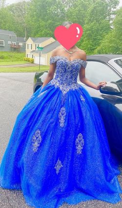 Unique Dress Clu Blue Size 4 Prom Quinceanera Pageant Ball gown on Queenly