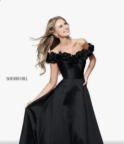 Style 51030 Sherri Hill Black Size 10 Floor Length Ball gown on Queenly