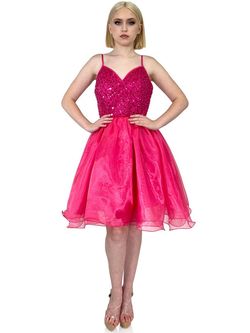 Style 8248 Marc Defang Pink Size 4 Tall Height 8248 Sequined Cocktail Dress on Queenly